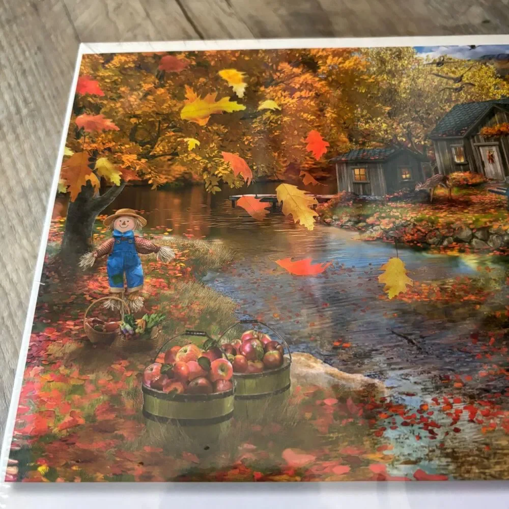 Bits and Pieces Autumn Cabin 1000 Piece Jigsaw Puzzle Bigelow Illustrations Seal